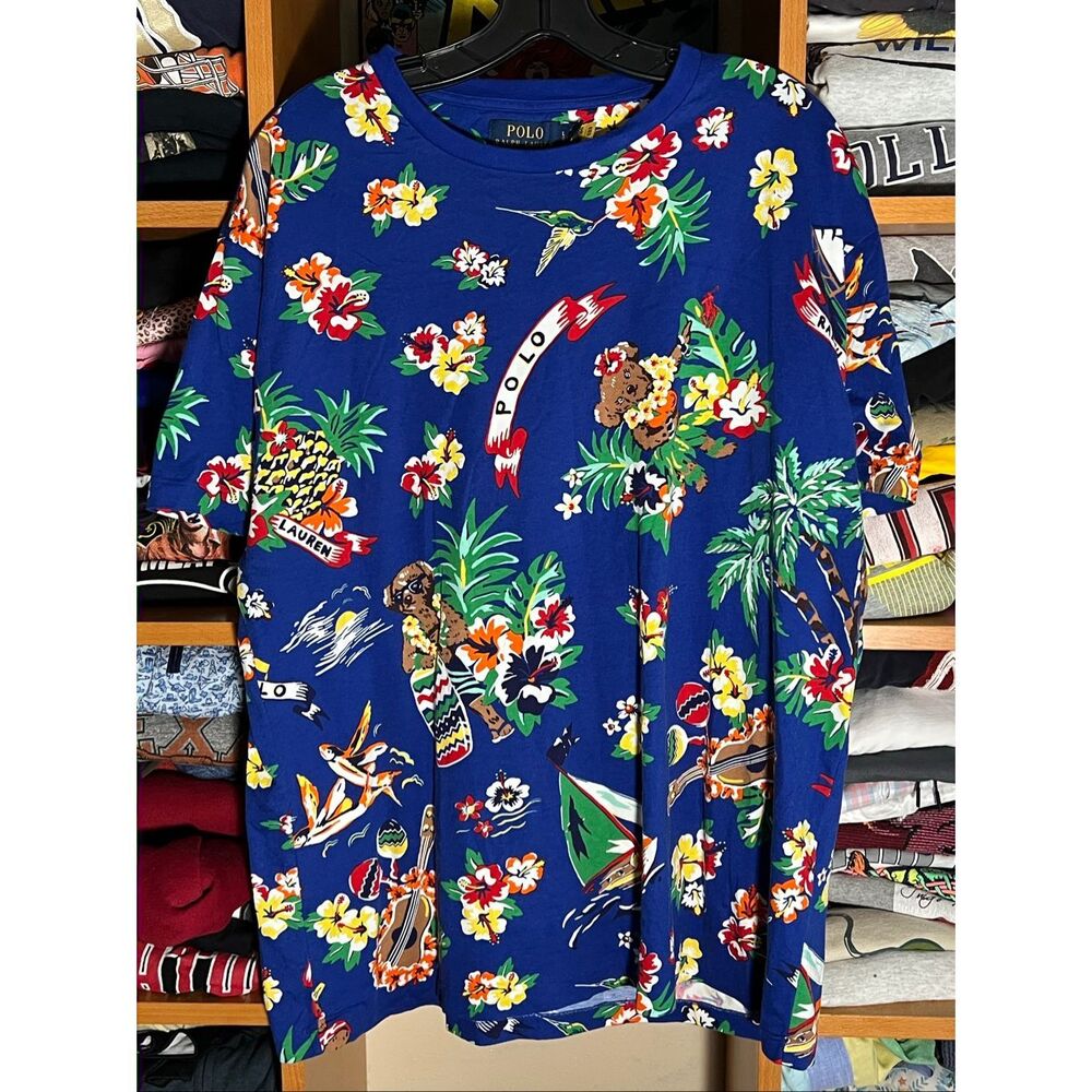 Polo Ralph Lauren Floral Bear AOP T Shirt Large